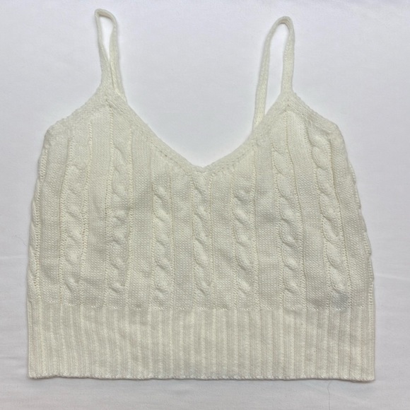 White Knitted Short Tank Top - Picture 1 of 2